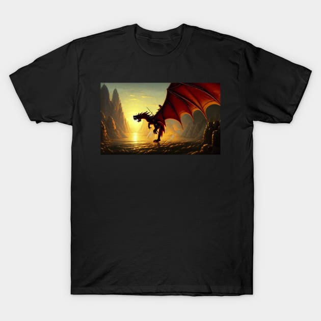 Outspread Dragon T-Shirt by PaigeCompositor